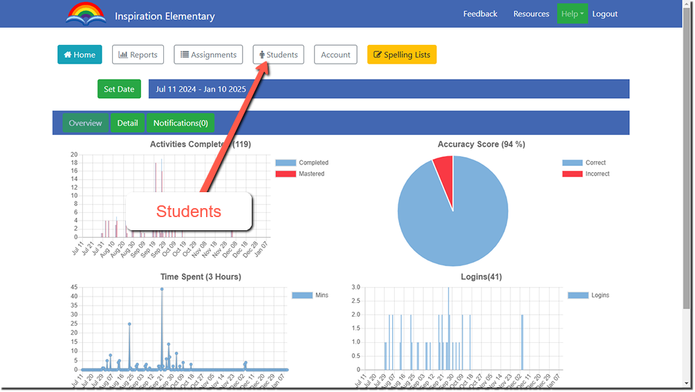 Student Resetting Password