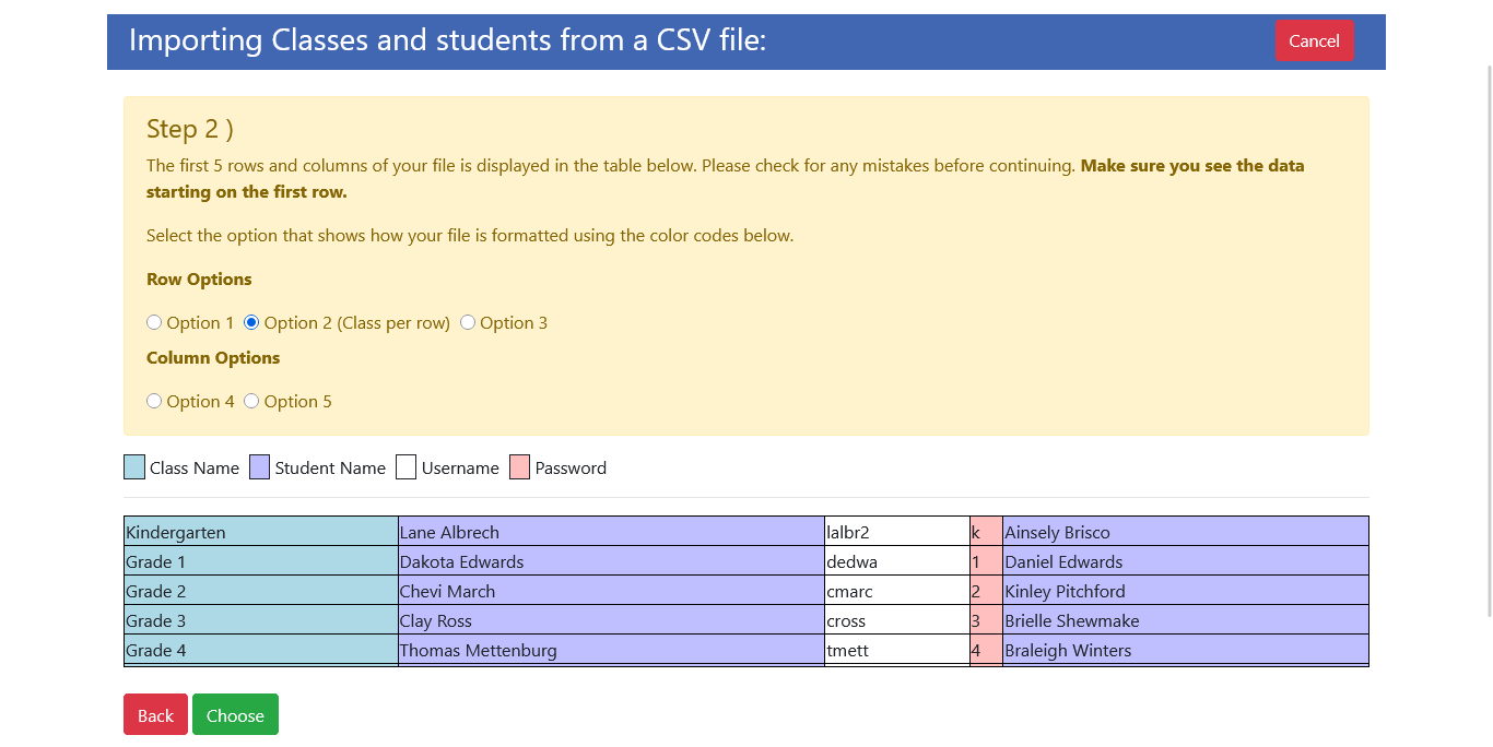 Class Login