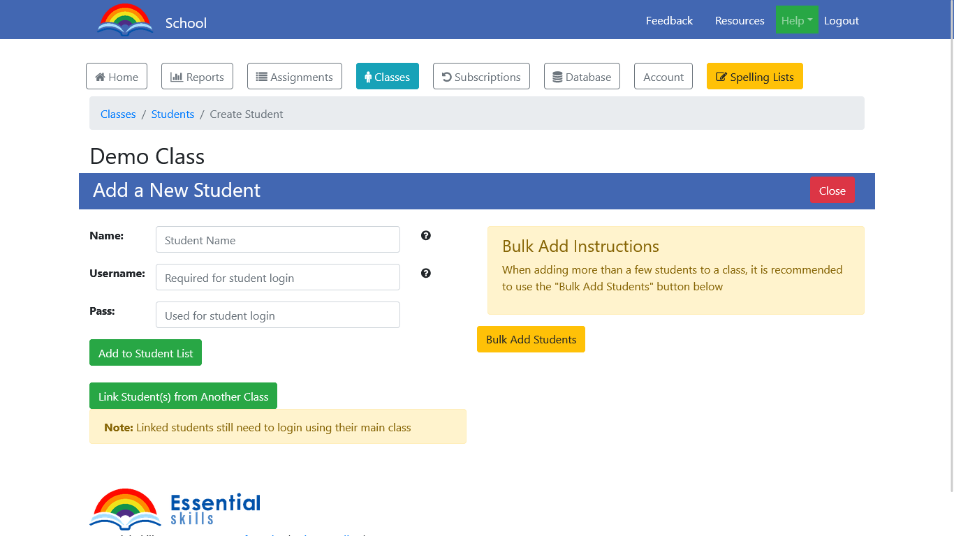 Adding Students