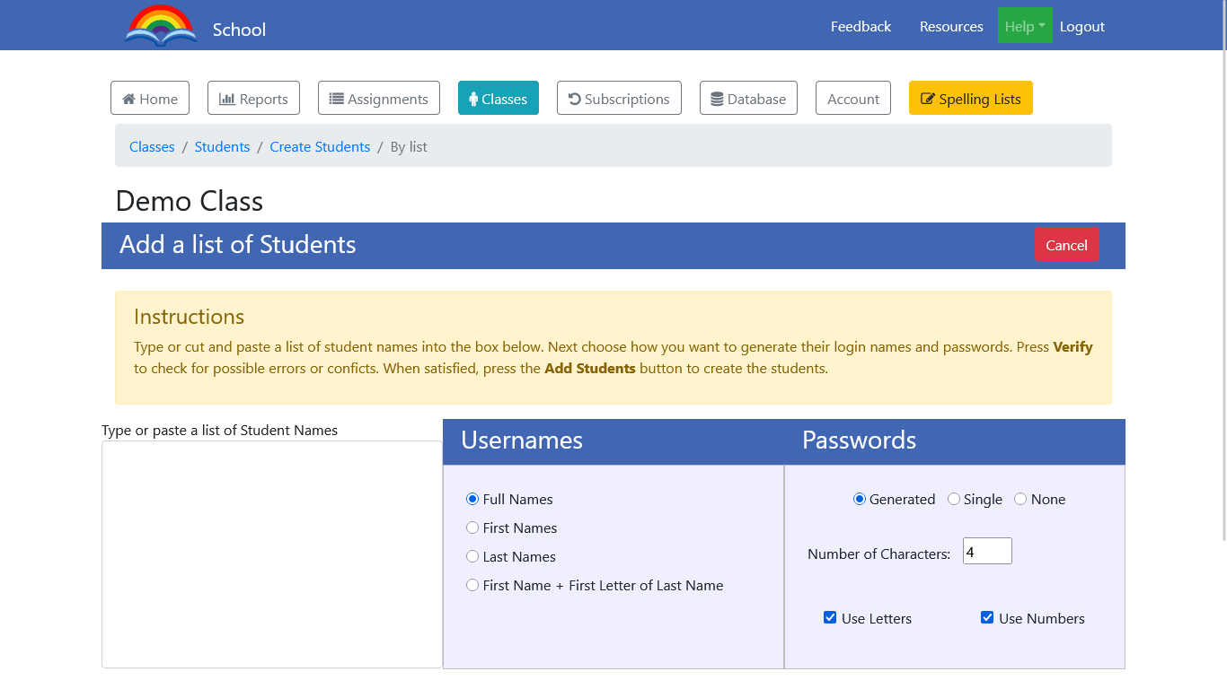 Adding Students